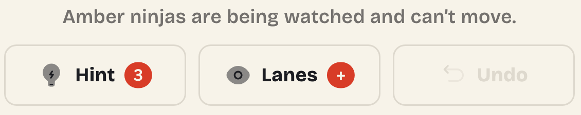The app’s actual Hint, Lanes, and Undo controls
